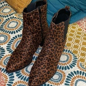 Leopard print booties